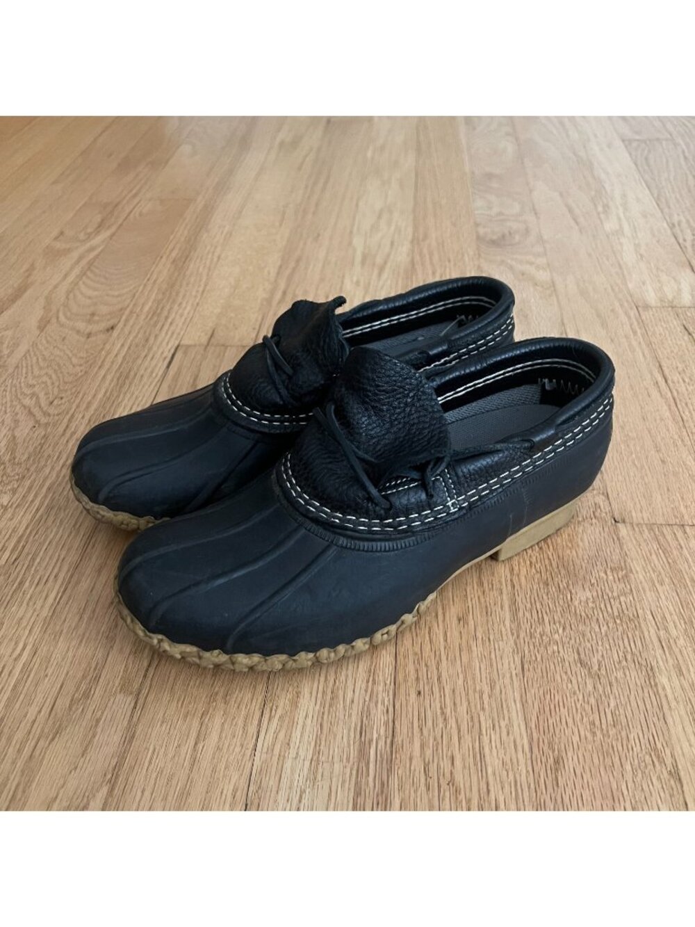L.L. Bean Black Rubber Moc Duck Boots Women's Size 7